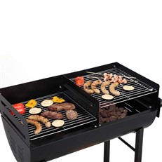 Large Detroit Barrel BBQ Grill with Trolley