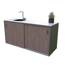 MS Viscom Large Outdoor Kitchen Module with Sink 180cm in Walnut