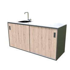 MS Viscom Outdoor Kitchen Module Element with Sink 180cm in OAK