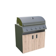 MS Viscom Outdoor Kitchen Module for Built in Grill 90cm in OAK