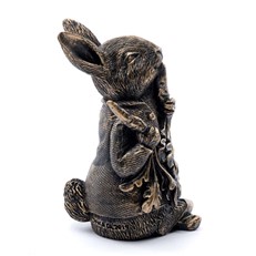 Beatrix Potter's Bronze Peter Rabbit Eating Radishes Cane Companion