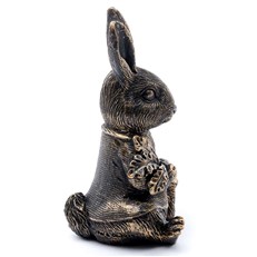 Beatrix Potter's Bronze Peter Rabbit Holding A Carrot Cane Companion