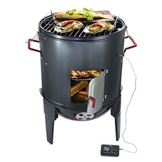 Callow Large BBQ Smoker - 18" Vertical, 3-in-1 Carbon Grill, Flavorsome Grilling, Vertical Smoker Grill