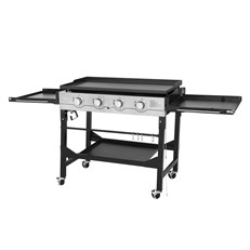 Callow 4 Burner Flat Top Gas Griddle - Outdoor Cooking Griddle 4 x 4kw Hi Power Burners Large 92cm x 55cm, Includes Quality Cover
