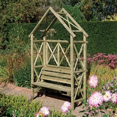 Rustic Garden Seat with Apex Roof