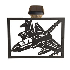 Tornado Fighter Jet Garden Wall Art and Solar Light Military Theme