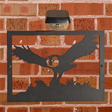 Owl Garden Wall Art Plaque and Solar Lighting