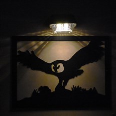 Owl Garden Wall Art Plaque and Solar Lighting