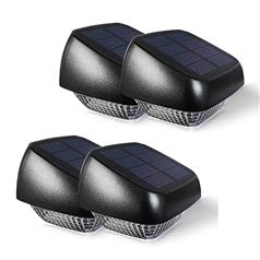 Set of 4 Outdoor Solar LED Fence or Wall Lights