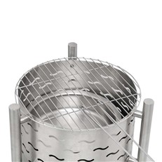 Silverado Outdoor Stainless Steel Fire Pit with BBQ Grill