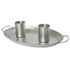 Double BBQ Chicken Roaster with Drip Pan