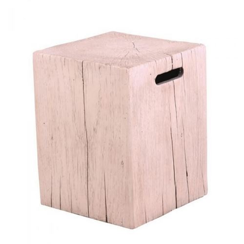 Foremost Natural White Timber Effect Square Stool