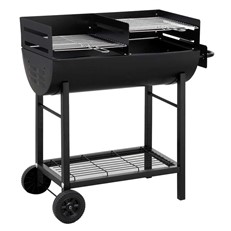 Large Detroit Barrel BBQ Grill with Trolley