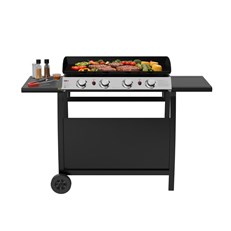 4 Burner Gas BBQ Plancha with Detachable Trolley