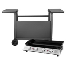 4 Burner Gas BBQ Plancha with Detachable Trolley