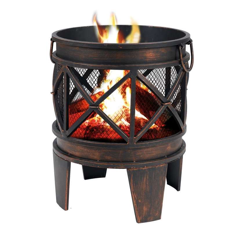 Gracewood Outdoor Wood Burning Fire Pit, Outdoor Fire Pit Basket