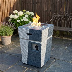 Modern Outdoor Garden Gas Fire Pit in Grey 
