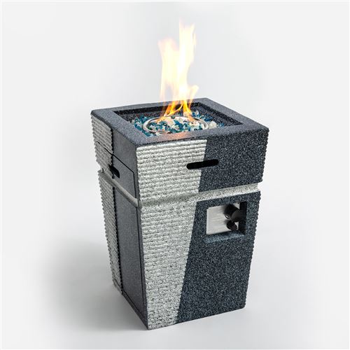 Modern Outdoor Gas Firepit in Grey 