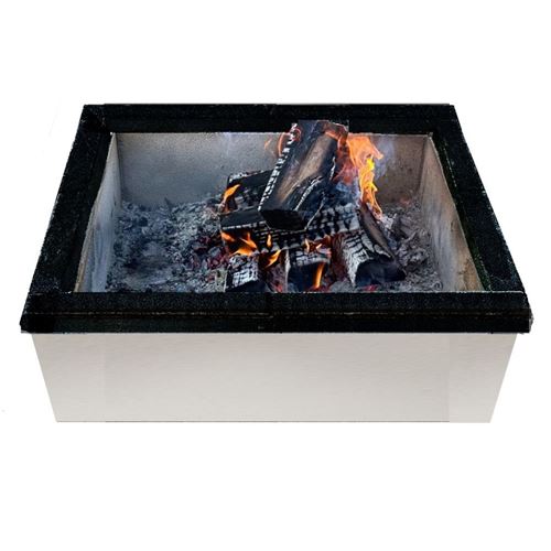 Square Masonry Garden Fire Pit with Cooking Grill