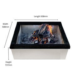 Square Masonry Garden Fire Pit with Cooking Grill