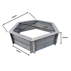 Raised Hexagon Garden Pond & Solar Pump Set in Grey