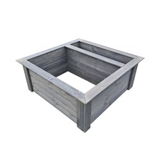 Raised Square Solar Garden Pond & Pump Kit with Planting Zone in Grey