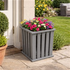 Grey Planter in the Garden 