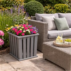 Grey Planter in Patio Area