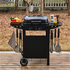 2 Burner Gas Grill BBQ side view