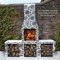 Outdoor Wood Burning Fireplace and BBQ Grill