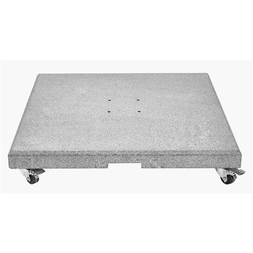 90kg Salerno Hammered Grey Granite Wheeled Parasol Base