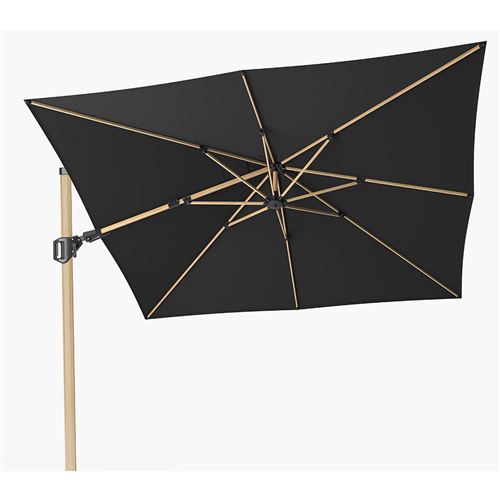 Challenger T2 Oak 3m Square Free Arm Parasol in Faded Black