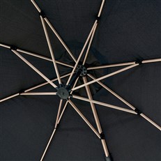 Challenger T2 Oak 3m Square Free Arm Parasol in Faded Black