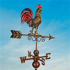 Bantam Red Rooster Copper Antique Bronze Finish Farmhouse Weathervane