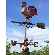 Bantam Red Rooster Copper Antique Bronze Finish Farmhouse Weathervane