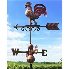 Bantam Red Rooster Copper Antique Bronze Finish Farmhouse Weathervane
