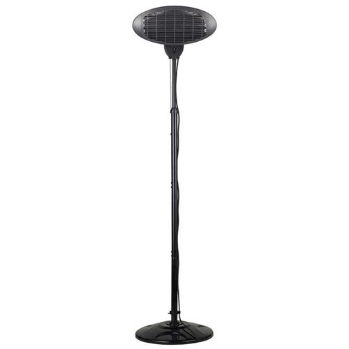 Adjustable 2kW Black Electric Patio Heater with Quartz element