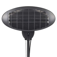 Adjustable 2kW Black Electric Patio Heater with Quartz element