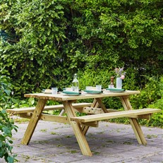Large Heavy Duty Classic Wooden Garden Picnic Table