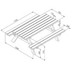 Large Heavy Duty Classic Wooden Garden Picnic Table
