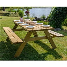 Large Heavy Duty Classic Wooden Garden Picnic Table