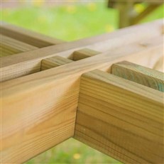 Heavy Duty Round Timber Garden Picnic Table with Backrests