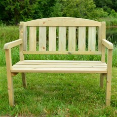 Double Wooden Garden Bench