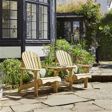 Double Adirondack Relax Wooden Chair with Table
