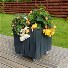 Small Black Valmiera Flower Box With Castors