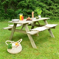 Light Combined Wooden Garden Picnic Bench with Table