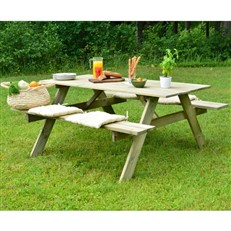 Light Combined Wooden Garden Picnic Bench with Table