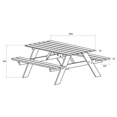 Light Combined Wooden Garden Picnic Bench with Table