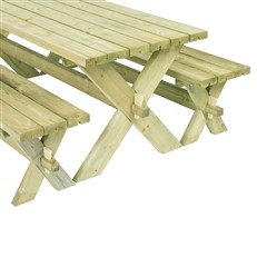 Heavy Duty Retro Wooden Garden Table and Bench set