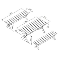 Heavy Duty Retro Wooden Garden Table and Bench set
